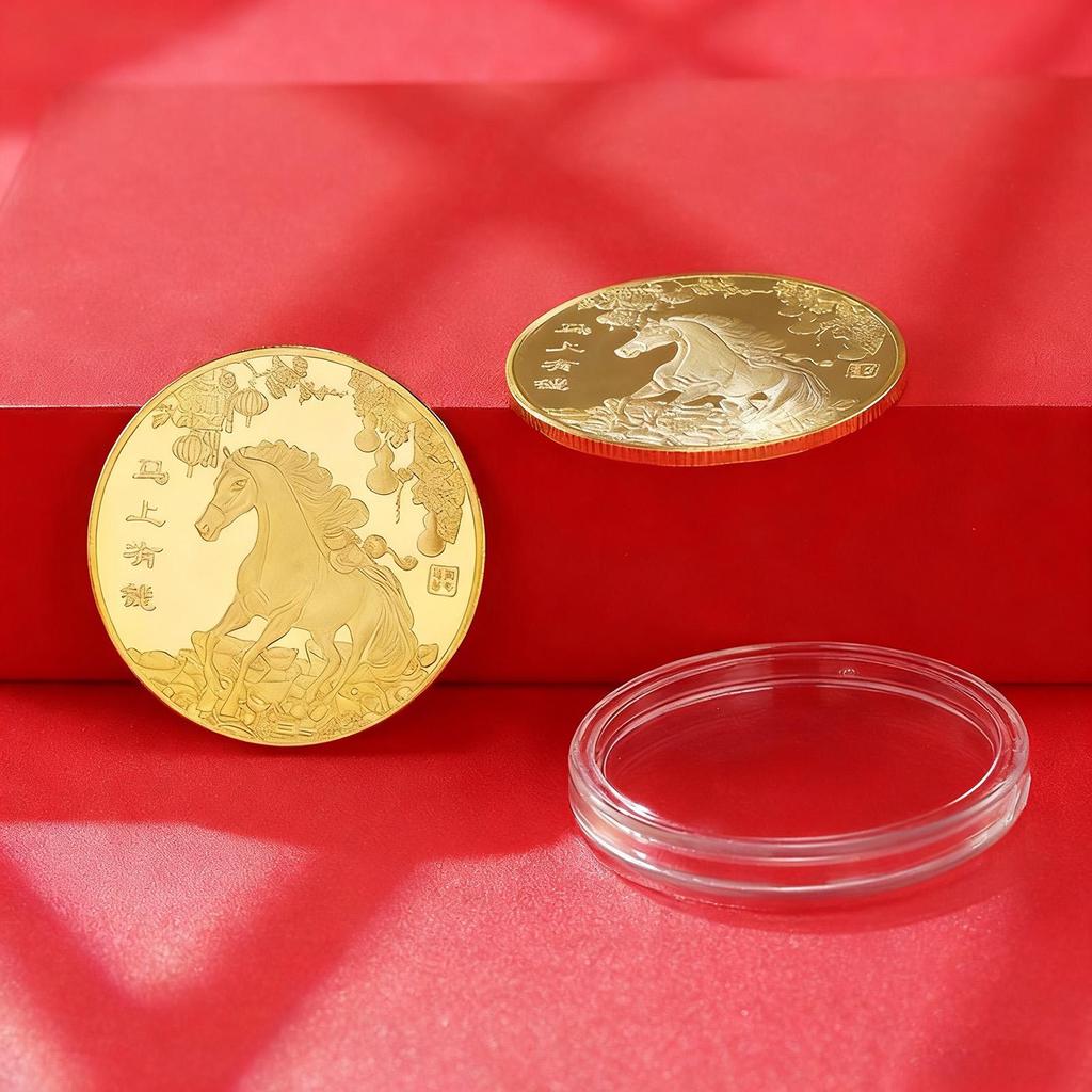 1Pc 2026 Year Of The Horse Commemorative Coin Lucky Animal Horse Commemorative Coin New Year Souvenir Gift