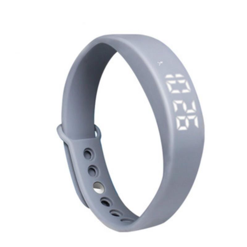 Легкий гибкий 3D-светодиодный шагомер для скалолазания, спортивный смарт-браслет, наручные часы серый