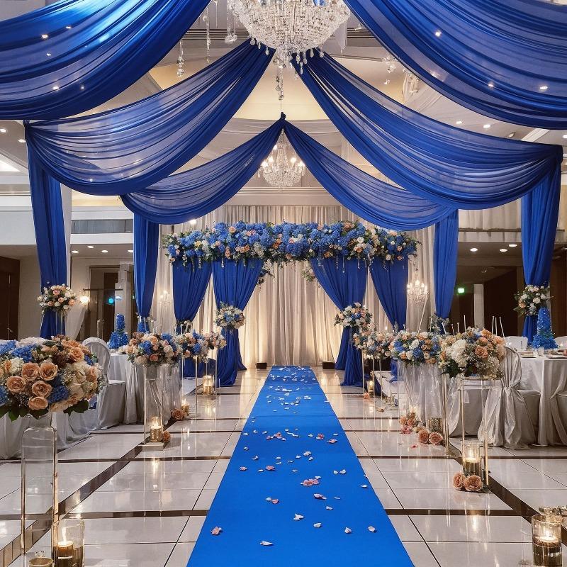 

1pc Multi-Color Wedding Ceiling Drapes Decoration Shiny Chiffon Curtain Draping Drapery for Wedding Outdoor Ceremony Party Decor 1pcs-W73xH300CM