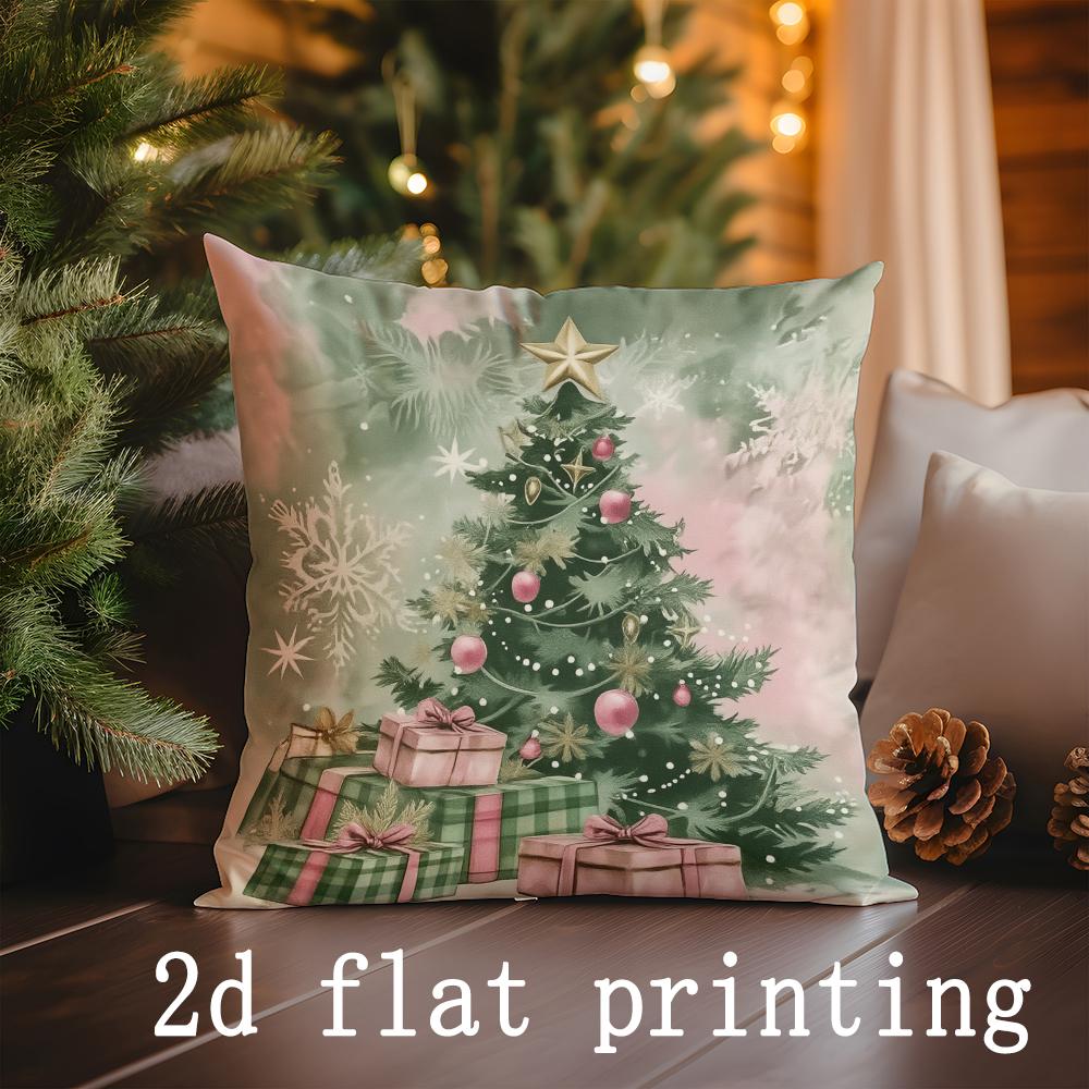

Christmas-themed Decorative Digital Print Pillowcases Pattern Cushion Cover Suitable for Sofa Bedroom Car Pillow Cover 16x16Inch