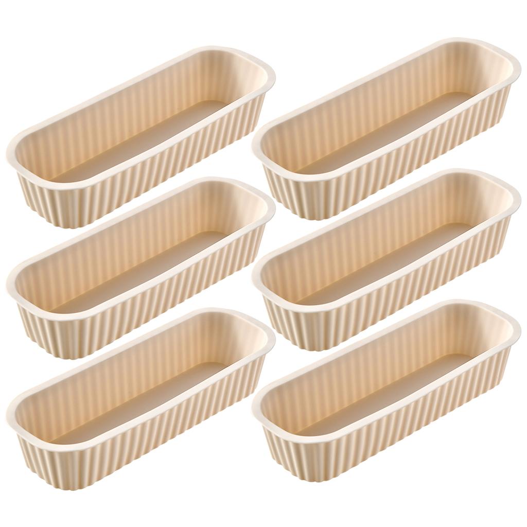 6Pcs Silicone Household Rectangular Mold Cheese Toast Mould Easter Bread DIY Kitchen Supplies Cake Bakeware Pan Baking Tools