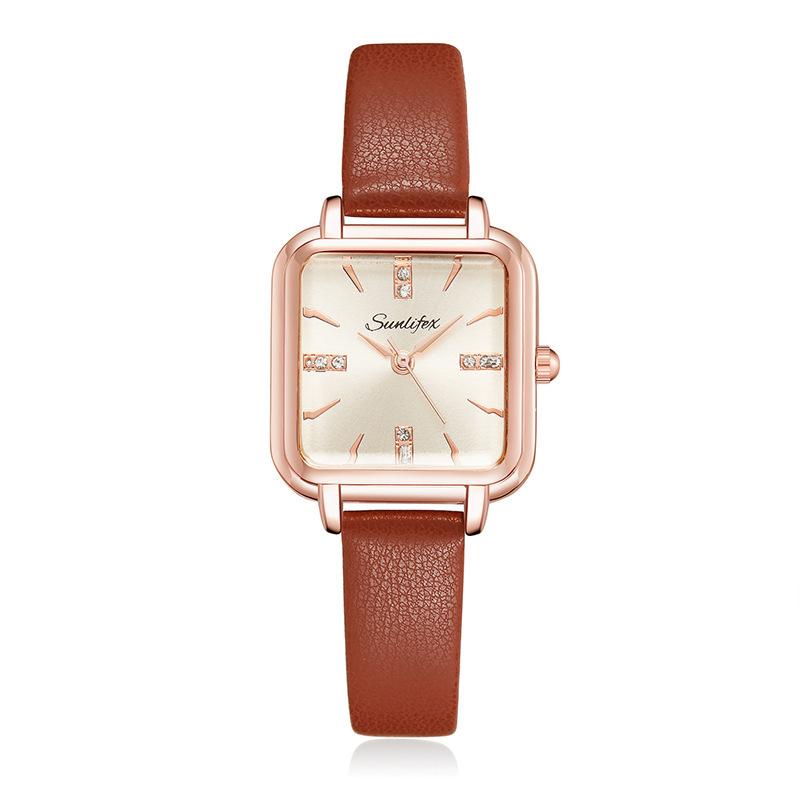 Klein Vierkant Koud Wind Niches Eenvoudig Student Kwarts Horloge Dames Trend Mode Temperament Horloge Partij