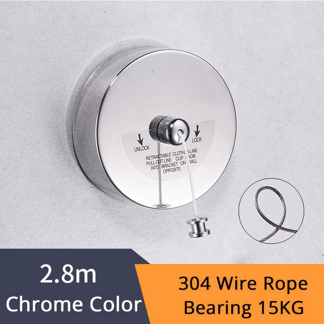 Bathroom Shelves Stainless Steel Antique Clothesline Nice Quality Single Line Hotel Style Clothes Drying Line For Bathroom