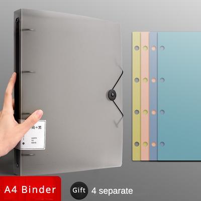 A4 Ring Binders File Folder with 4 Pieces Separate Pages Large Capacity Document Storage Holder Desk Organizer Folder Organizer