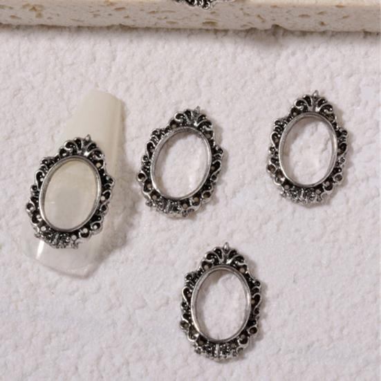 5Pcs/Set DIY Painting Frame Shape Nail Decor Exquisite Stylish Metal Manicure Art Decor