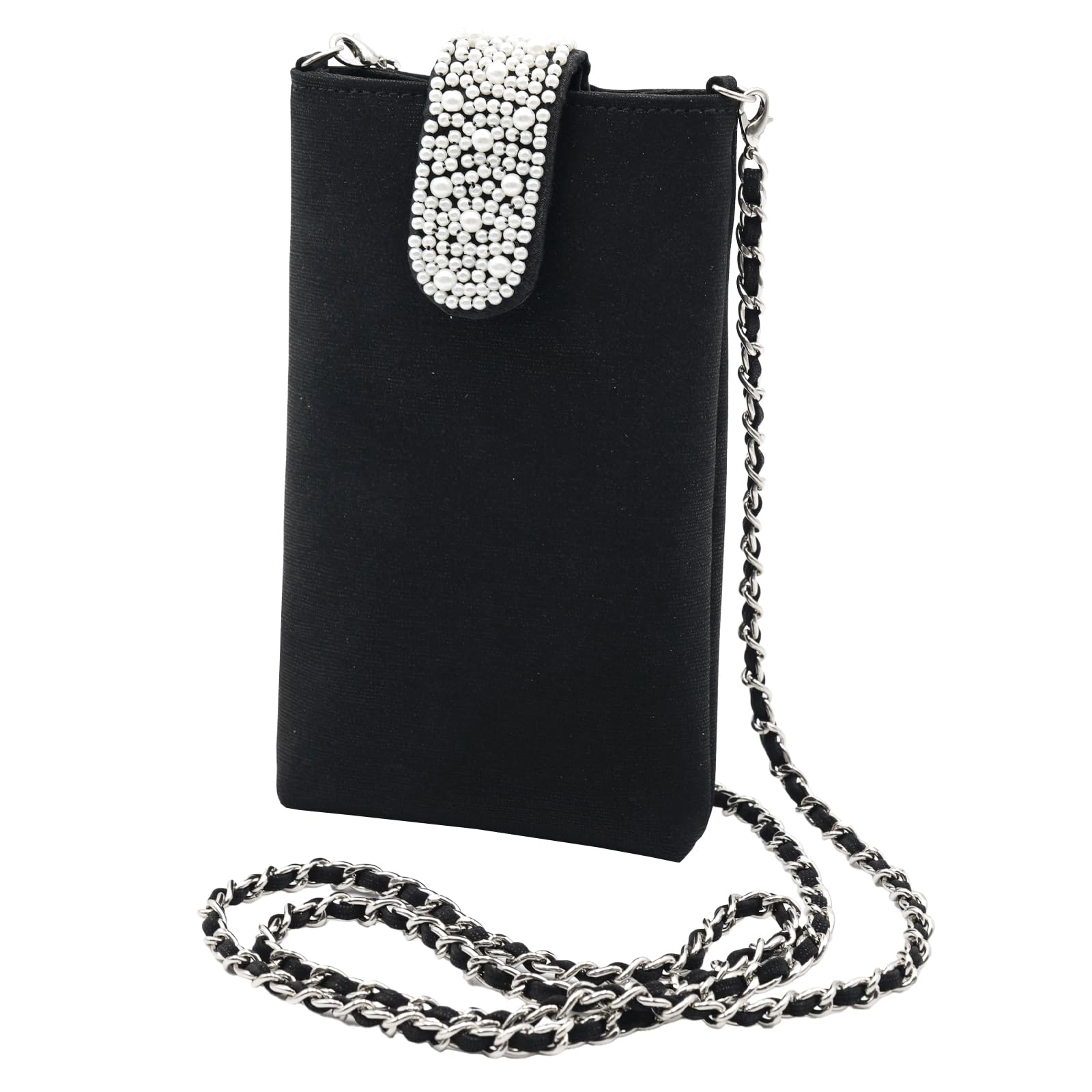 

Plex Smartphone Shoulder Smartphone Smartphone Party Bijou Black Bag, Pouch, Bag, Beaded, Chain, Crossbody, чёрный