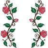 Metal Wall Art Black Vintage Rose Leaf Tree Decor 2 Piece Set
