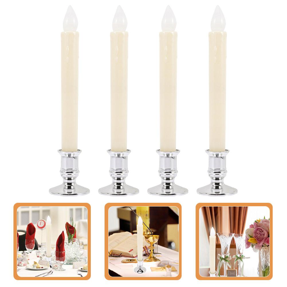 4Pcs Lights Flameless LED Flickering Candles for Wedding Christmas Holiday Party Romantic Decor