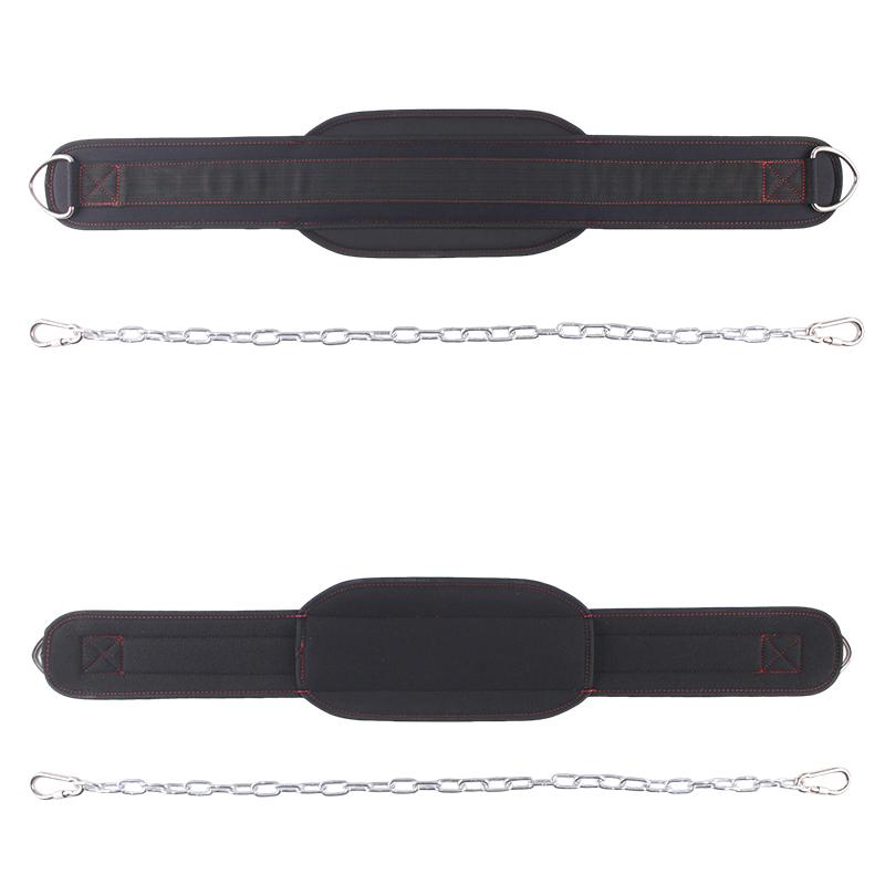 Black Thick Dip Belt for Weightlifting training,Pull Ups Belt with chain,Powerlifting and Bodybuilding Workouts Waist Protection