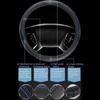 Microfiber Leather Car Medium Steering Wheel Cover,Universal Car Wheel Cover,Breathable Wheel Cover,Anti-Slip Full Surround,Sports Style Steering