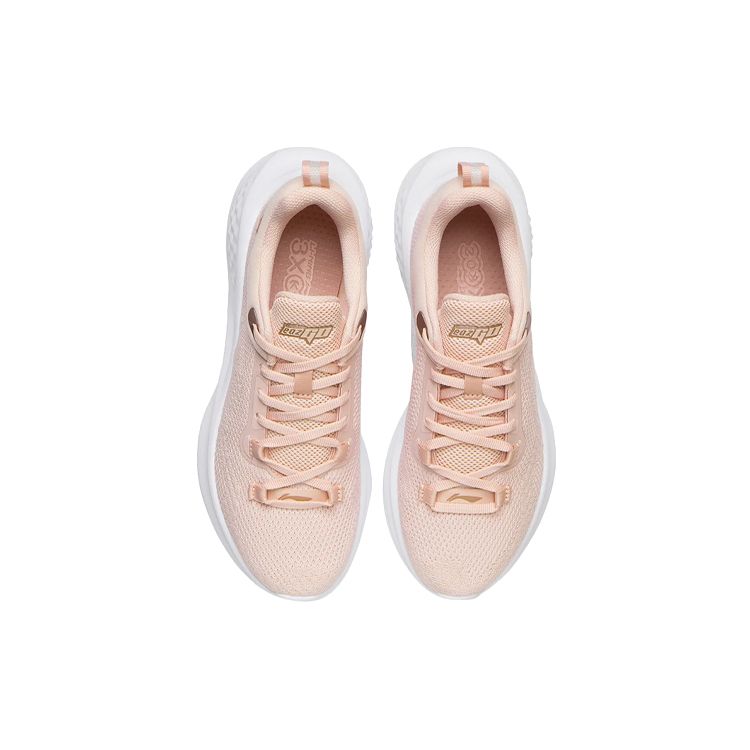 Li-Ning Eazgo One-Piece Woven Comfortable Low-Top Sports Casual Shoes Women Sneakers Peach Orange ARER014-1
