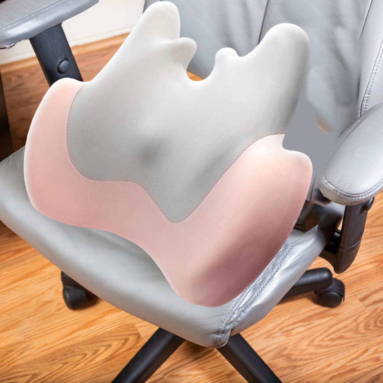 

Lumbar Support Pillow Back Breathable Backrest Waist Cushion for Gaming Chair, recliner рожевий