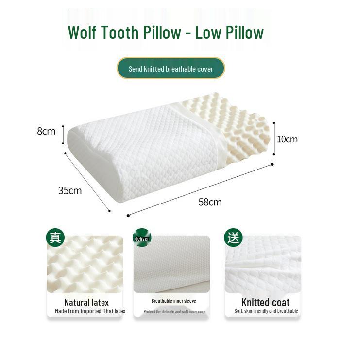 Thailand Natural Latex Neck Support Pillow - Cervical Protection Sleep Aid for Home, Dorm, and Kids