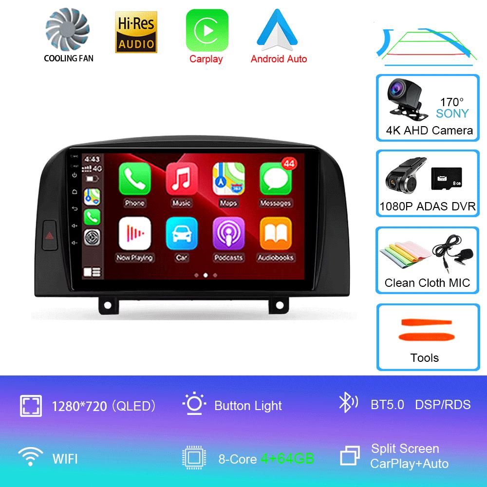 Car Radio Android 14 WIFI+4G Carplay For Hyundai SONATA NF 2004 2005 2006 2007 2008 Multimedia Player GPS Navigation DSP 2din BT