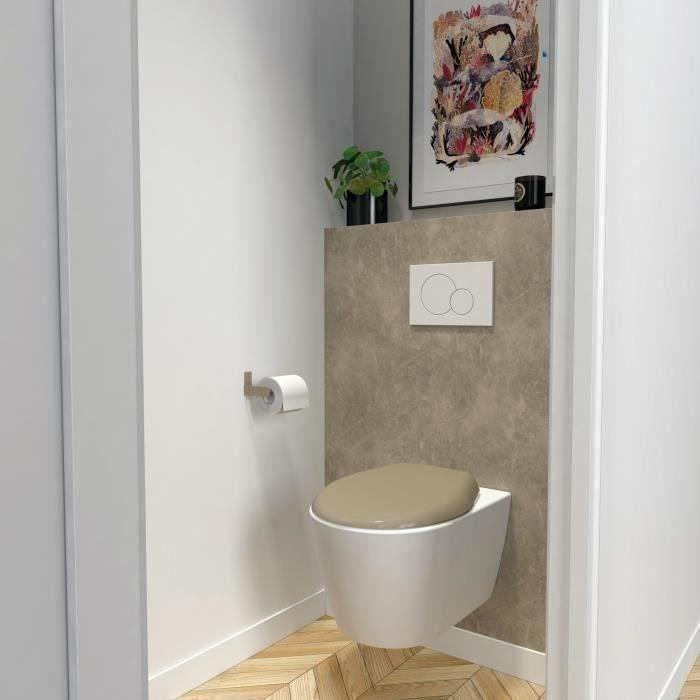 Abattant Marina Taupe - Polypropylène - Gelco - Déclipsable - Entraxe de fixation universelle