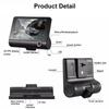 DVR 3 Kameras 4,0 Zoll Dashcam Auto Full High Definition Videorekorder Auto Registrator Dashcam mit 3-Wege-Kameras