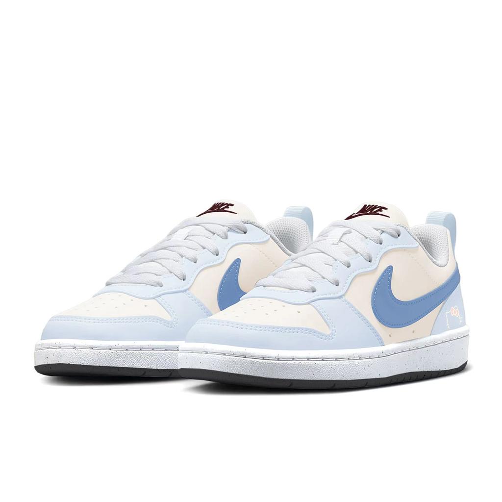Nike Court Borough Abrasion Resistant Low Top Skateboard Shoes Unisex Blue Yellow DV5456-104 (TeamL-)