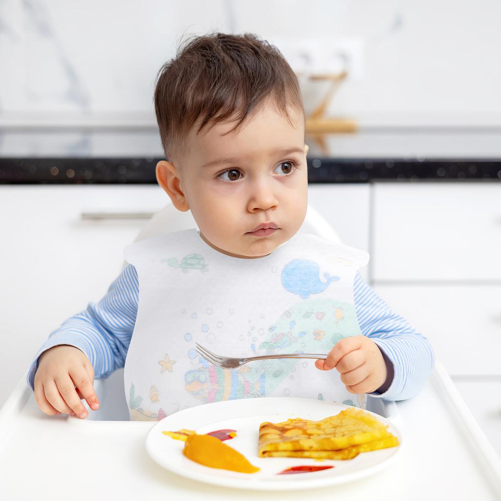 40 Pcs Disposable Bib Baby Bibs for Eating Apron Kids Meal Feeding Girls Infant Waterproof