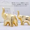 Queen-b Elephant Figurines, Set of 2, Feng Shui Ornaments, Decorative Animal Ornaments for Entryways, Bedrooms, and As Gifts (Gold)