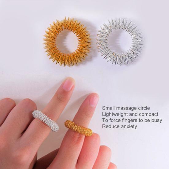 10Pcs Finger Massage Ring Safe Relaxing Metal Stretch Relieve Pain Relaxation Massager for Daily Life