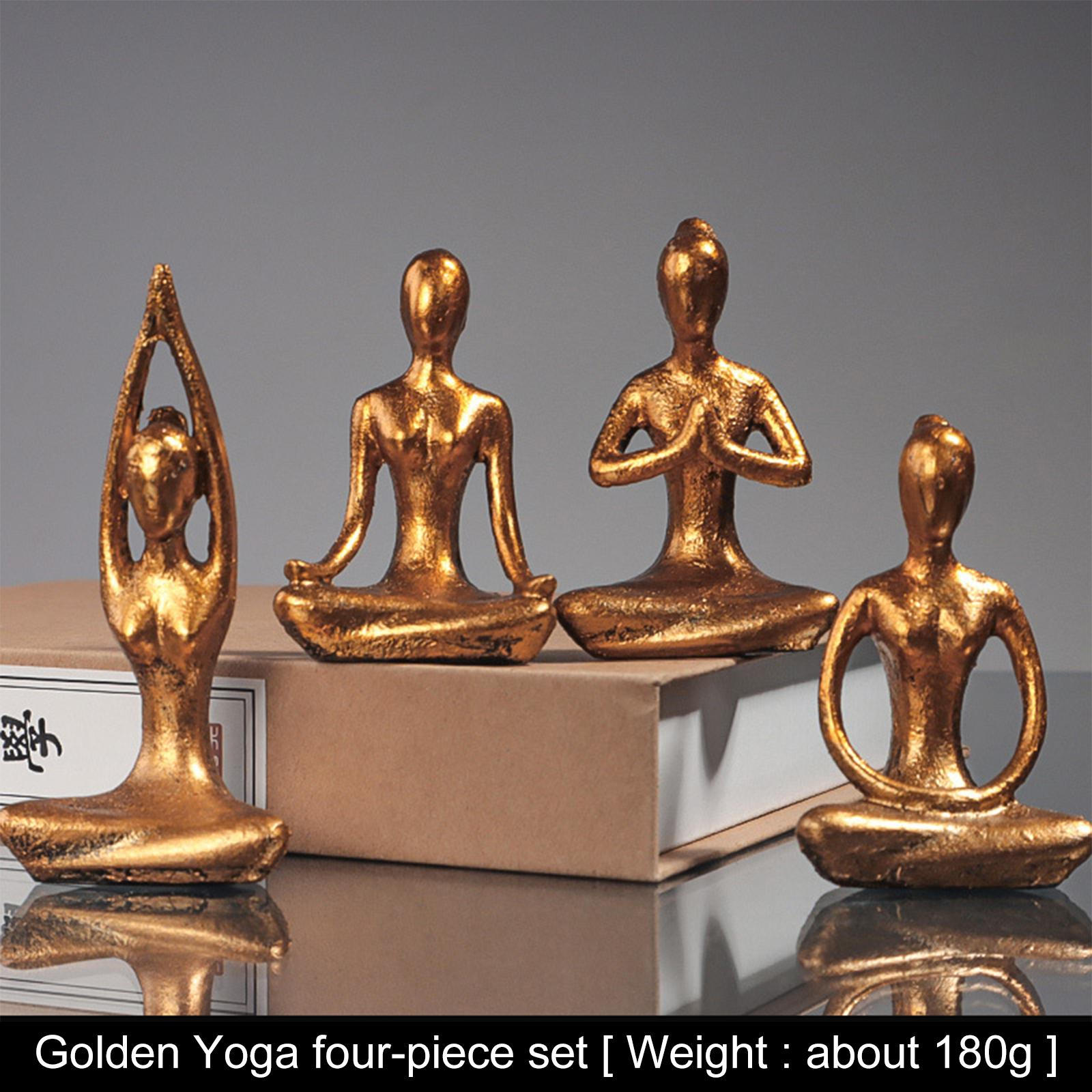 

4Pcs Modern Statue Figurine Meditation Lady Sculpture Collectible Yoga Figure for Spiritual Home