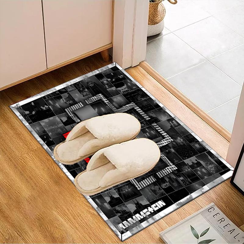 Ramm-stein Skulls And Logo Area Rug Suitable for Indoor And Outdoor,Carpets for Kitchens, Homes, Offices, Living Rooms,Home Decor,Christmas Gift