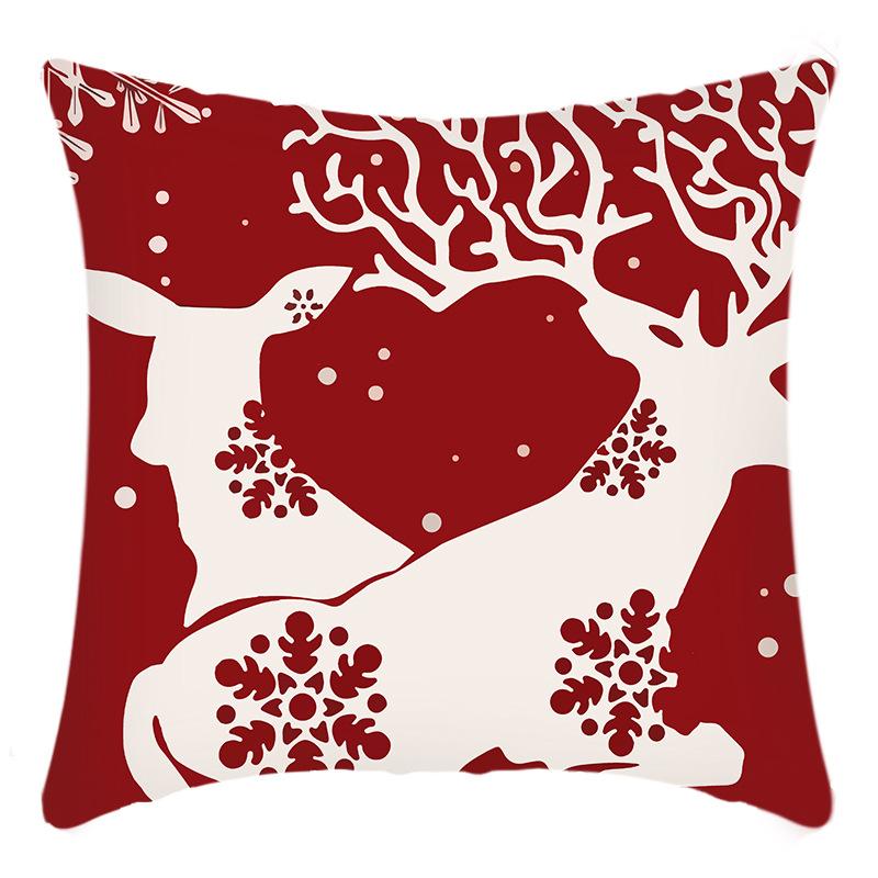 Christmas Pillow Red Christmas Tree Snowflake Home Decoration Pillow Cover
