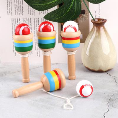 Wooden Ball Catch Game Set Kids Catch Toy Cup Hand-Eye Coordination Sports Toy Wood Cup Ball for Family Fun Outdoor Activities