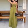 Independent Station's new summer sexy suspender U-shaped design holiday pendulum long dress dress