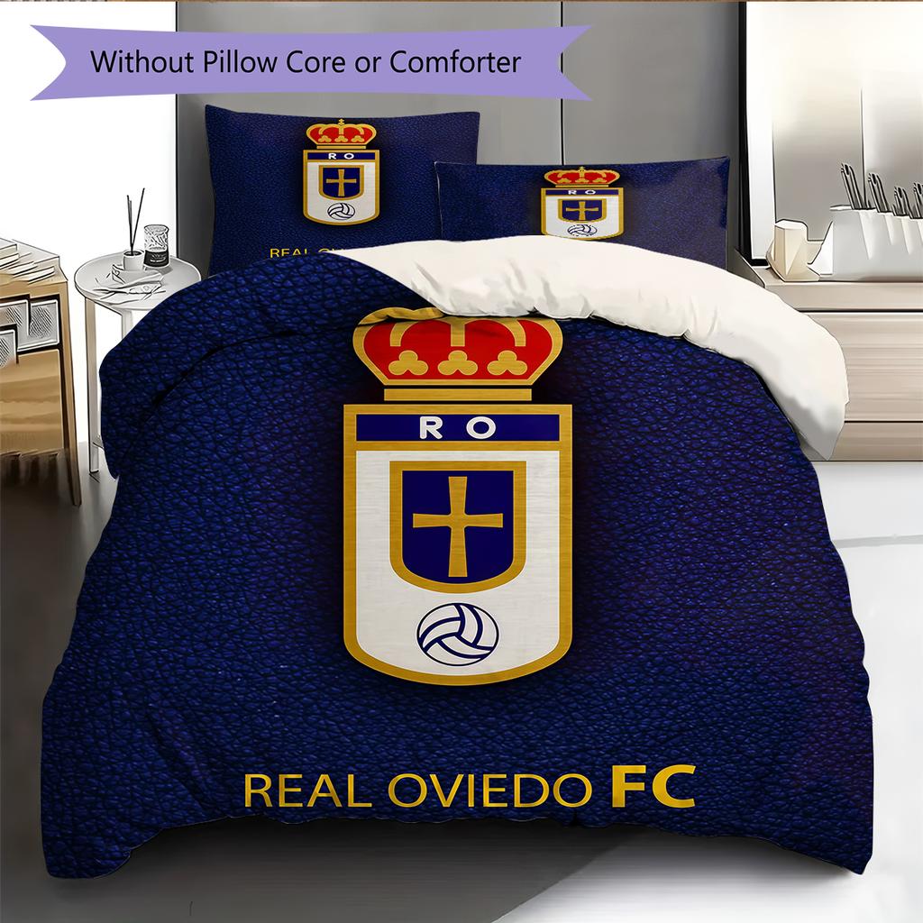 Real Oviedo Patronen Beddengoed Huisdecoratie Verjaardagscadeau (1 dekbedovertrek + 2 kussenslopen, zonder binnenkussen)