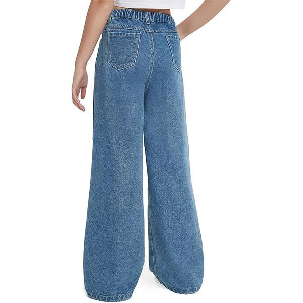 Big Kids Graffiti Wide-Leg Retro Streetwear Jeans