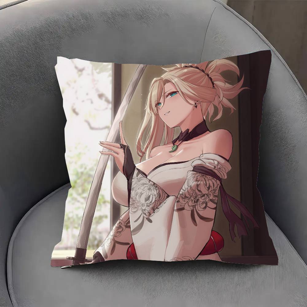 Miyamoto Musashi Anime Fate Pillow Case Fashion Square Pillowcase Bedroom Sofa Room Ins Decoration Leisure