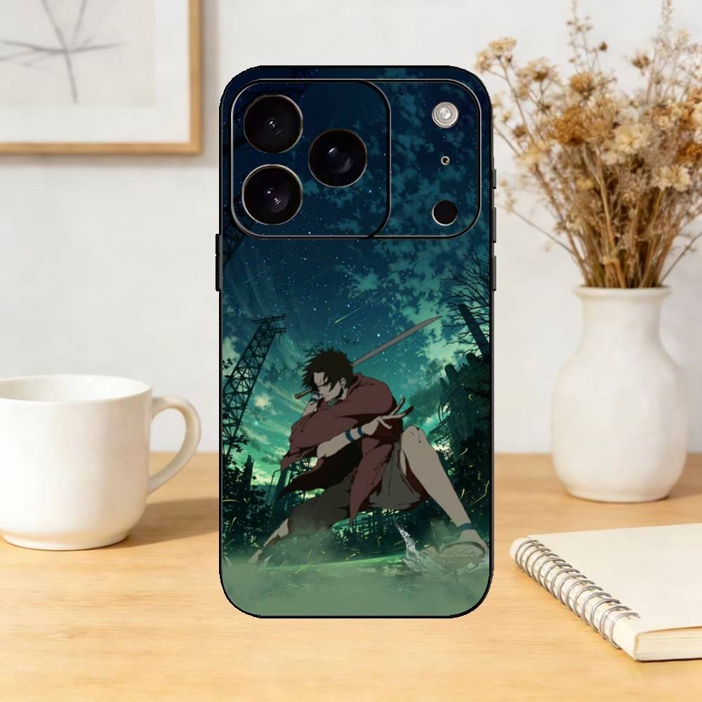 

Samurai Champloo Phone Case For iPhone 17,16,15,14,13,12,11 Plus,Pro Max,SE4Soft Silicone Black Cover iPhone14Plus