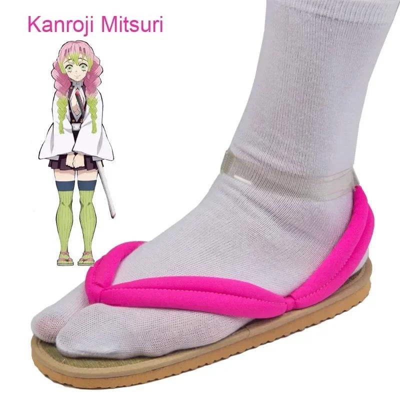 Hot Anime Demon Slayer Kimetsu No Yaiba Cosplay Accessories Kamado Nezuko Cosplay Clogs Kimono Flip-flops Geta Slippers Shoes