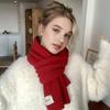Autumn Winter Women Knitted Wool Scarf Fashionable Solid Color Warm White Ring Scarf Christmas And New  Gifts For Men Girls