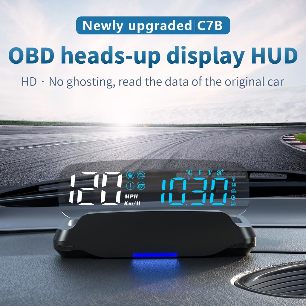 Head Up Display HUD Car OBD2 GPS  Digital Speedometer Projection Reflector Time Compass Altitude Overspeed Alert Fatigue Alert