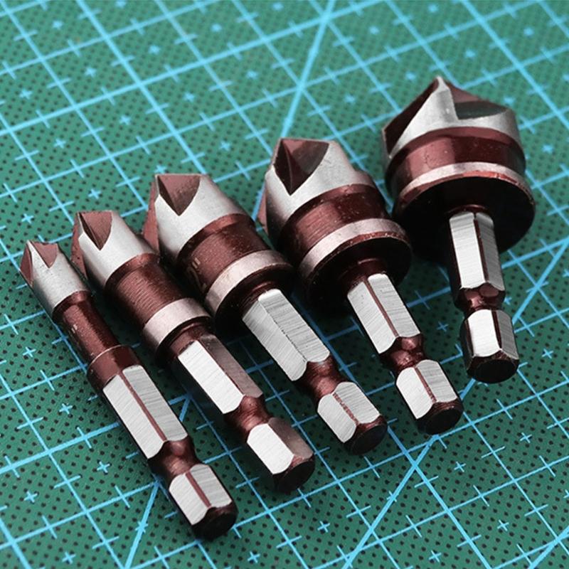 652F Precise Ground 82° Shank Countersink 5 Blade Set For Various Materials