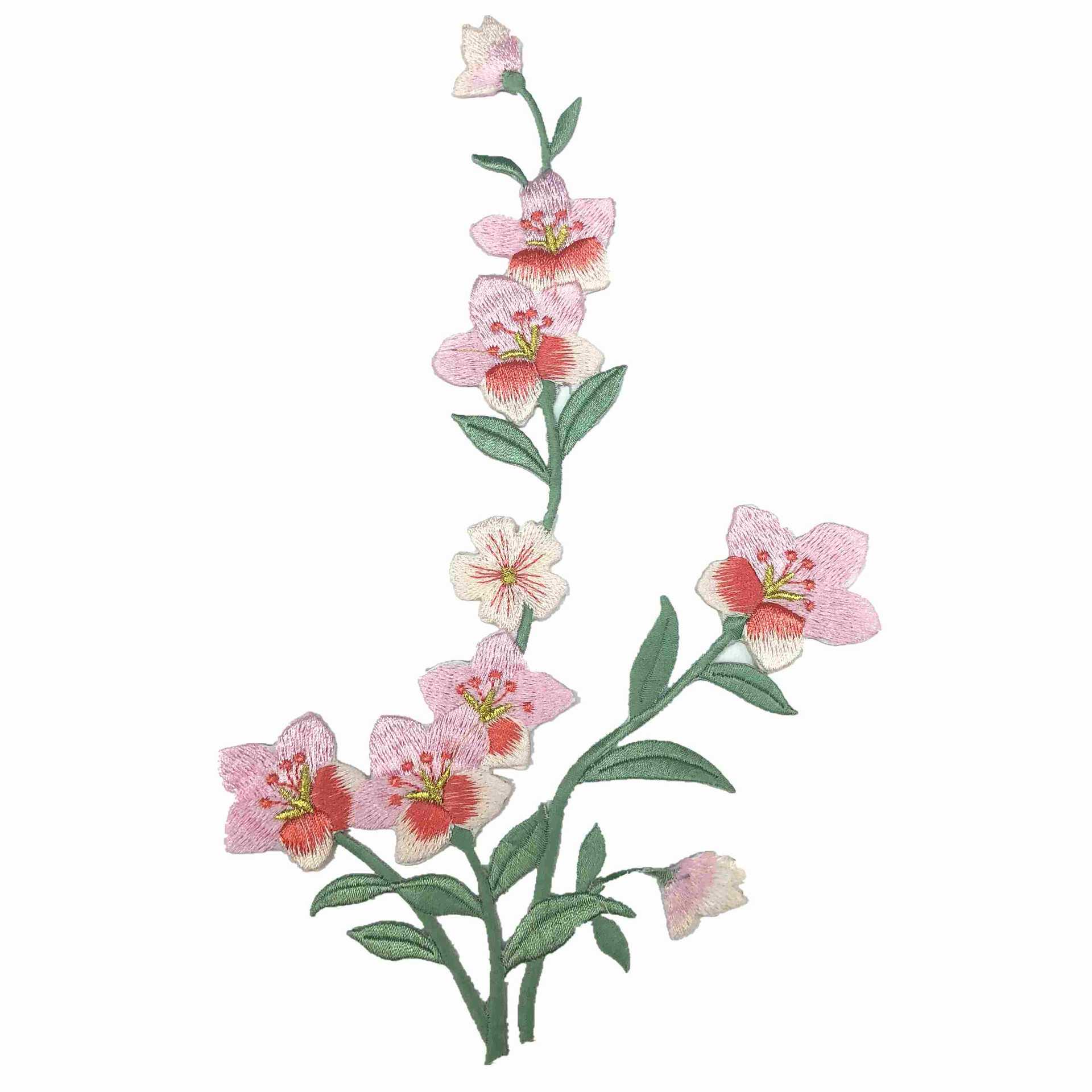 

Вінтажна нашивка з вишитої тканини з магнолією - аксесуар для клейкої вишивки в етнічному стилі помаранчевий