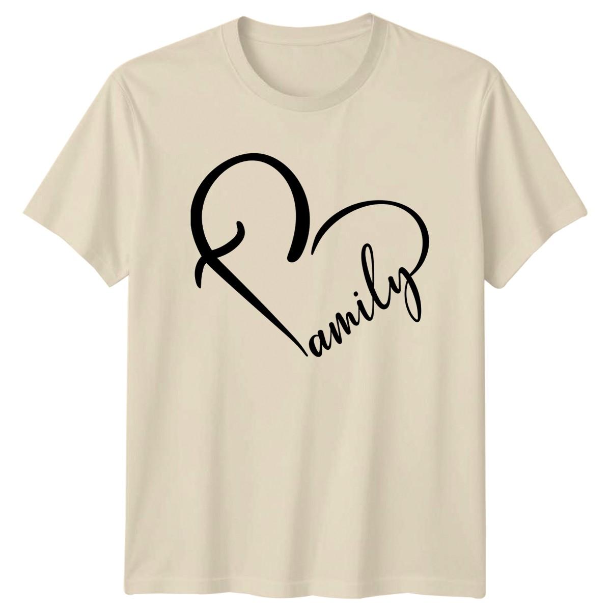 Family Heart Script Design T-Shirt Kinship Love Family Birthday Gift XXXL