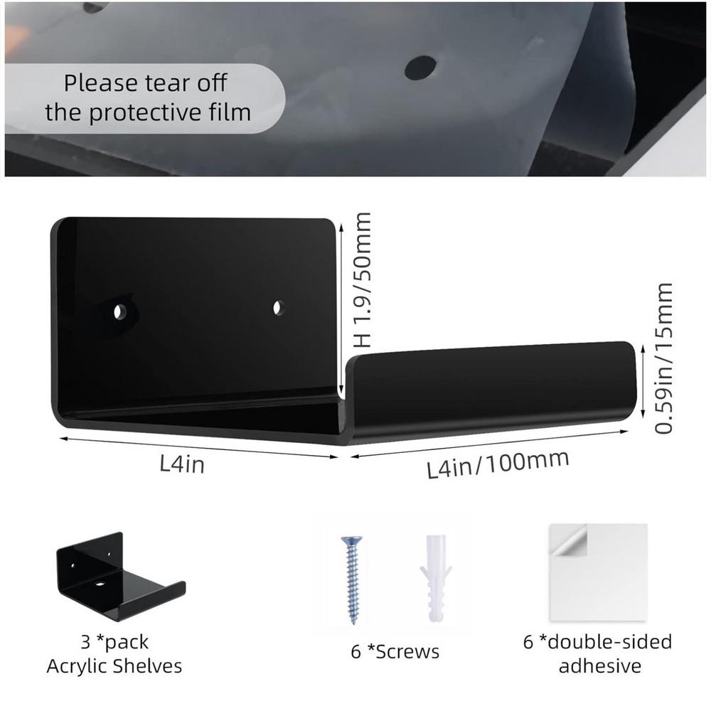 Acryl Schweberegale 3 Stück Lagerregal Badezimmer Make-up Regale Für Mieter Designer Studenten Büro Geschäft Hotel Badezimmer