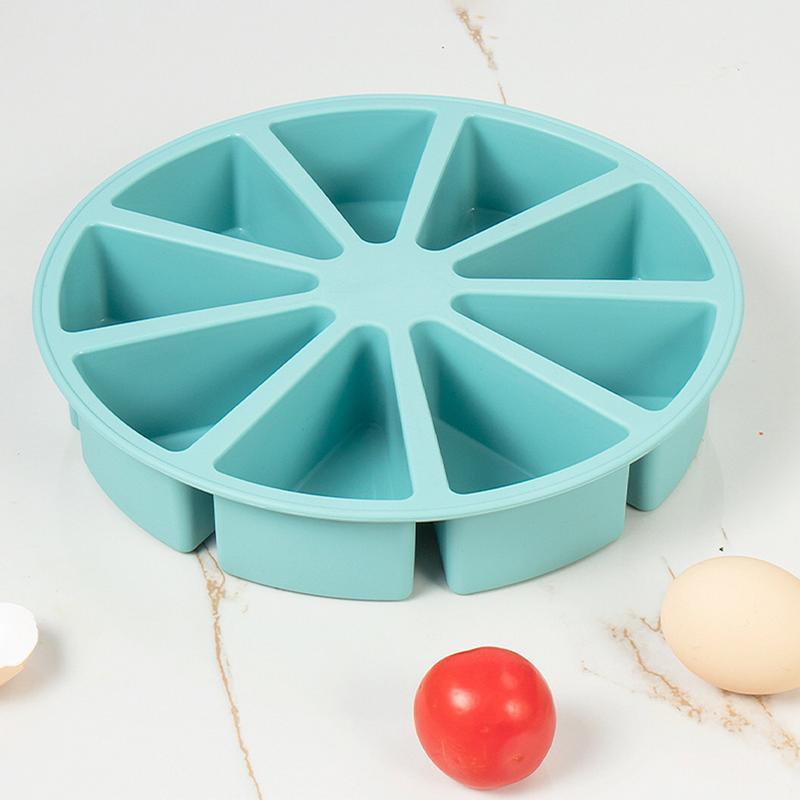 9 Cavity Cake Mold 9 Cavity Silicone Cake Mold Portion Pan Easy Release Kitchen Cooking Gadget Triangle Pizza Mould