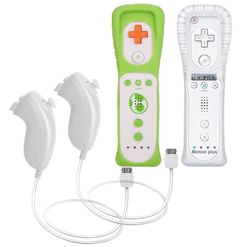 A Pair Remote Controller with Nunchuck Controller for Wii Games Control for Wii Console Wireless Gamepad with Motion Plus