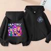Peripheral print fashion boys and girls zip hoodie casual sweater