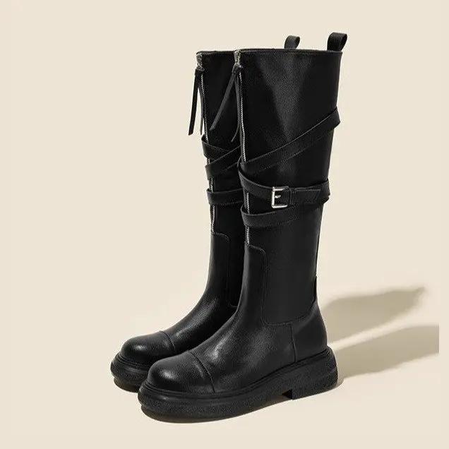 Ретро-вестерн джинсовые сапоги до середины голени для женщин Дизайнерская женская обувь — фото 6