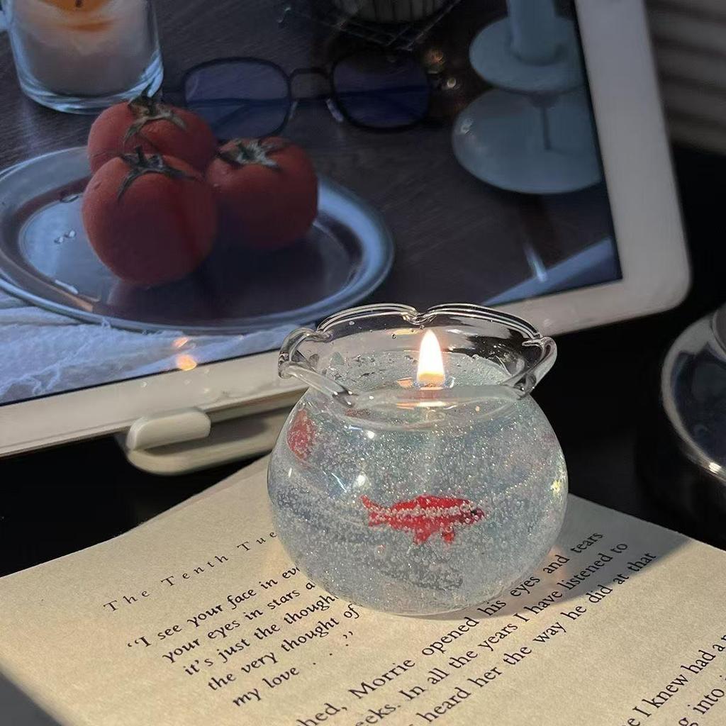 Freesia Scented Candle - Long-Lasting Fish Tank Ornament, Birthday Gift for Her