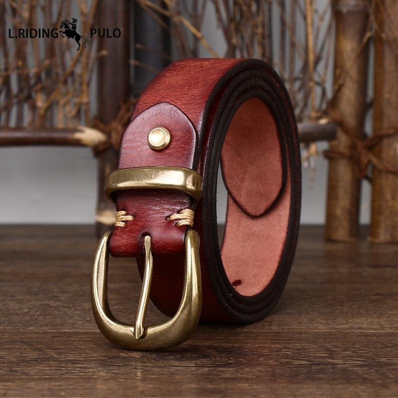 Fashion Trend Belt Leather Pin Buckle Retro Old Korean Version of The All-match Men's and Women's Trousers Belt Universal