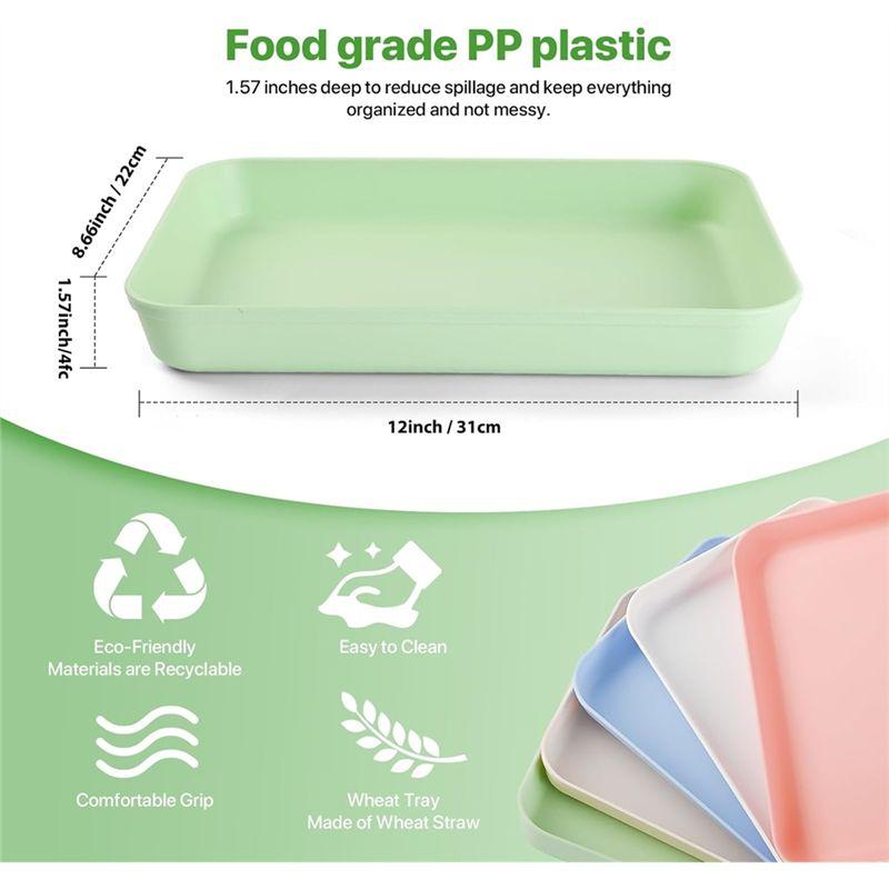 ABIY Large Plastic Paint Storage Trays, 5-Pack Stackable Art Organizer, For DIY Projects- Serving Tray For Crafts