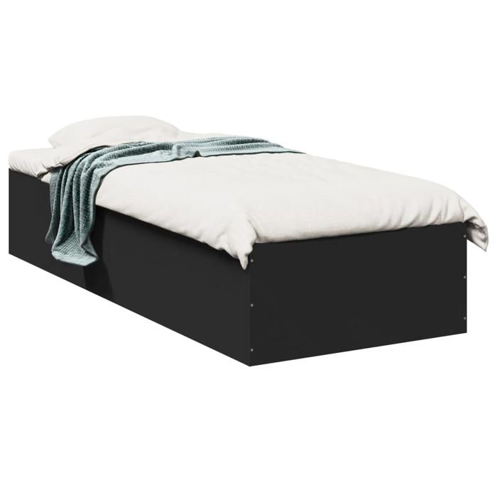 VidaXL Bed Frames Black 90x190 Cm Engineered Wood, Bedroom Furniture, Bed Base, Panel Bed, Bed, Single Bed, 3281064