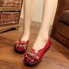 Echtes Leder handgemachte Blumen Loafer weiche flache Freizeitschuhe Herbst Größe 35-40