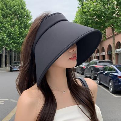 Wrap-around Full Face Sunscreen Hat Women's Summer Big Brim Empty Top Sun Hat Cycling UV Protection Ice Silk Sun Hat